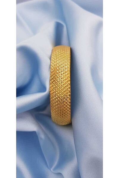 vogutima jewelery&silver by timuçin mavili Kadın Altın Kaplama Bilezik - 15 Mm Noktalı 24 Ayar Kaplama • Düğün • Nişan • Söz Takı Bileziği