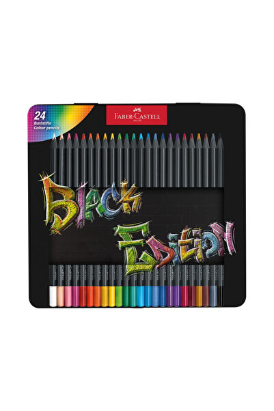 Faber Castell Creioane colorate triunghiulare black edition cutie metal Faber...