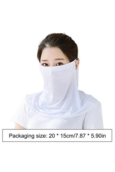 Choice قناع حماية كامل الوجه من الشمس من الحرير الجليدي الطويل باللون الأبيض،...