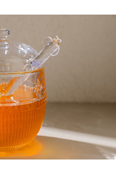 Madame Coco Abeille Glass Honey Jar with Spoon - Transparent - 240 ml