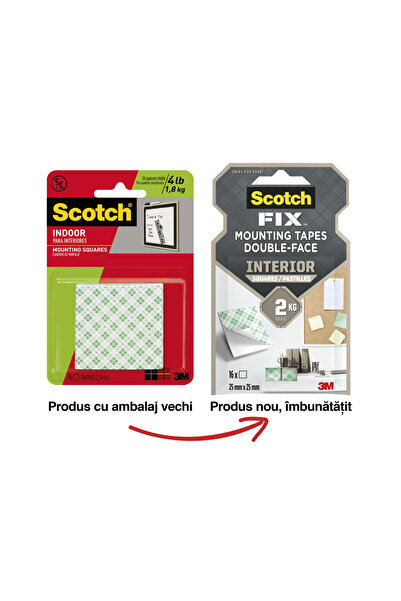 Scotch Предварително нарязани двустранно залепващи ленти за вътрешен монтаж, ...