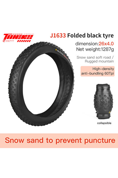 Choice إطار دراجة J1633 26x4.0 أسود من TANKE مضاد للثقب مناسب للثلج والشاطئ و...