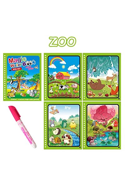 Choice1 كتاب سحري للرسم المائي من حديقة الحيوانات، قطعة واحدة، ألعاب مونتيسوري، كتاب تلوين قابل لإعادة الاستخدام، كتاب سحري للرسم المائي