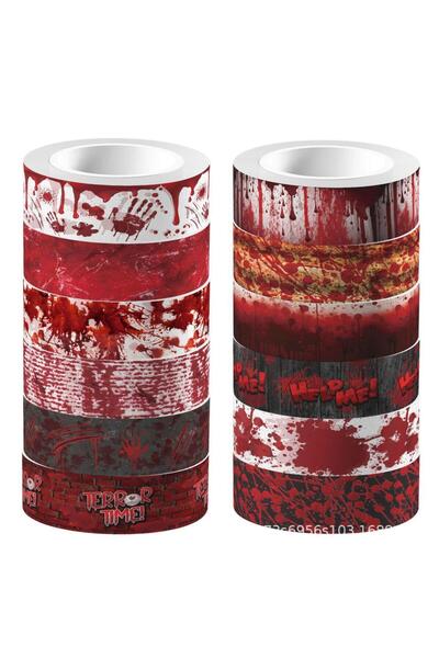 Choice ملصق لفة شفاف وشريط ورقي من "يد دموية تنزف" لعيد الهالوين، دليل يدوي ل...