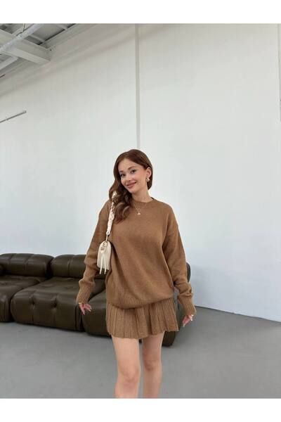 LOKADI Women's Knitwear Sweater-Skirt Double Set