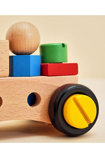 Fab N Funky Wooden Nuts and Bolts Building Assembling Toy Car, 3 Years+, Multicolor - 36 Pieces