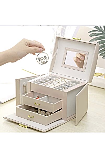 gaman Premium Lockable Jewelry Jewelry Box Ring - Gold - Bracelet - Earring - Necklace - Jewelry Box