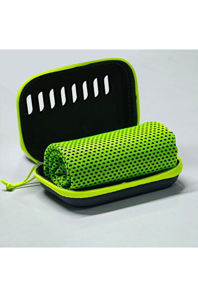 Choice مناشف تبريد تخييم خضراء مقاس 30×80 سم مع حافظة من مادة إي في إيه، منشف...