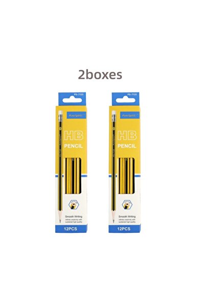 Choice ps-7133 علبتان من 12 قلم رصاص خشبي مع ممحاة، أقلام رصاص جرافيت HB مبرا...
