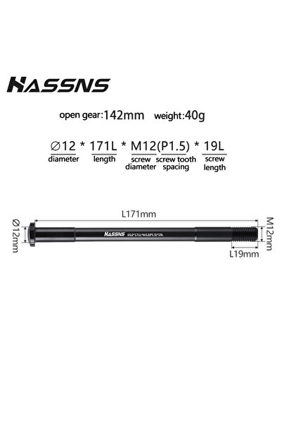 Choice 12-171-19L HASSNS MTB Thru Axle 15x100 15x110 12x142 12x100 12x148 Roa...