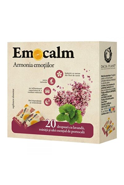 Dacia Plant Emocalm Picături fără zahăr cu lavandă și roiniță 20 bucăți Dacia...