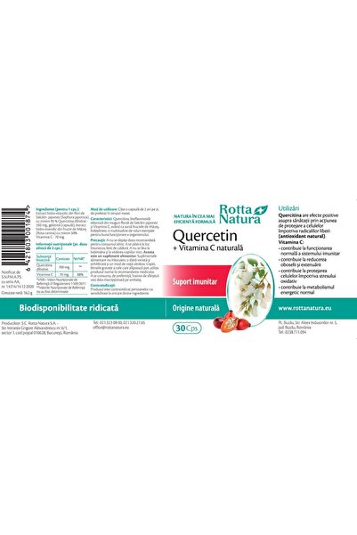 Rotta Natura Quercetin with Vitamin C, 30 capsules, Rotta Natura