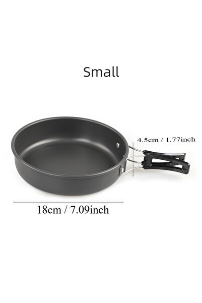 Choice مجموعة أواني طهي للنزهات مصنوعة من سبائك الألومنيوم الصلب وخفيفة الوزن للغاية للاستخدام في الهواء الطلق، مقلاة تخييم C.