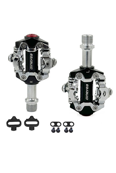 Choice دواسات GINEYEA بدون مشابك للدراجات الهوائية باللون الأسود، دواسات محمل...