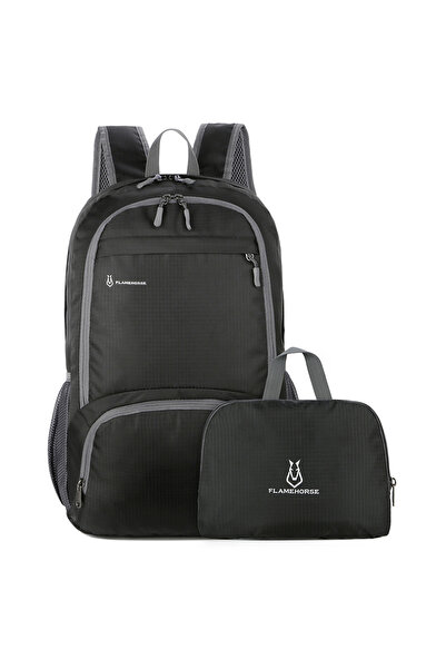 Choice حقيبة ظهر سوداء كبيرة السعة من النايلون خفيفة الوزن وقابلة للطي للرجال...