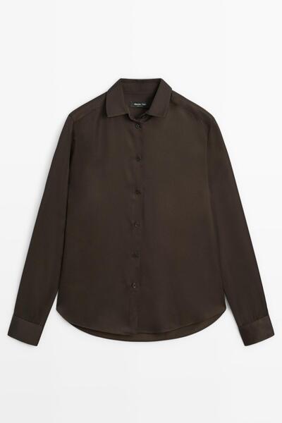 Massimo Dutti Dökümlü saten gömlek