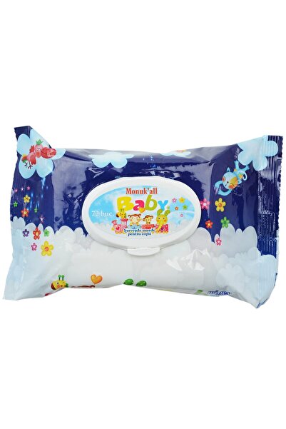 FDM Group Șervețele umede cu capac, FLM Group, 72 bucăți, albastre