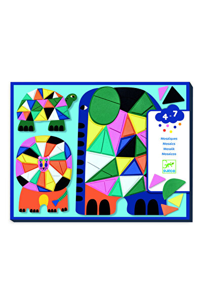 djeco Set creativ mozaic Animale, Djeco, varsta 3 - 6 ani, Baiat, Fata