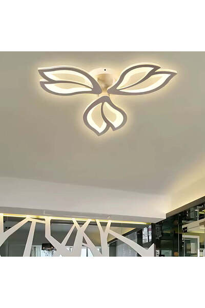 KORMAN TECHNIK Lustra LED cu telecomanda LILY 44W, 3 Elemente, lumina Rece/Calda/Neutra, Dimabila, Alb