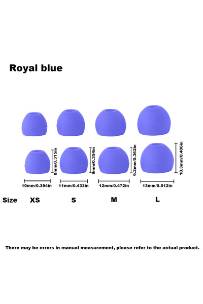 Choice سماعات أذن سلكية من هواك باللون الأزرق الملكي، 4 أزواج، سدادات أذن بدي...