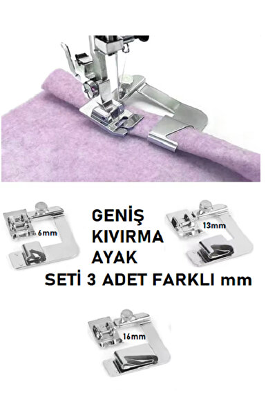 Swart Singer Zetina Janome ÖZEL Kıvırma Ayak seti (ayarlı) 2/8 (6mm)- 4/8(13mm)-5/8(16mm) 3 Adet 1tk