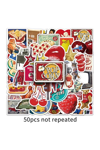 Choice 50Pcs American Vintage Stickers - Retro Creative DIY Decals for Motorc...
