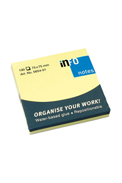 INFO NOTES Notes adeziv Yellow 75 x 75 mm
