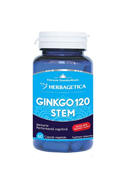 herbagetica Supliment alimentar cu tulpini de Ginkgo 120+ Herbagetica, 60 capsule
