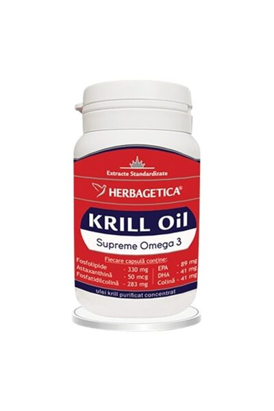 herbagetica Supliment alimentar Supreme Krill Omega 3 Forte Herbagetica, 30 capsule