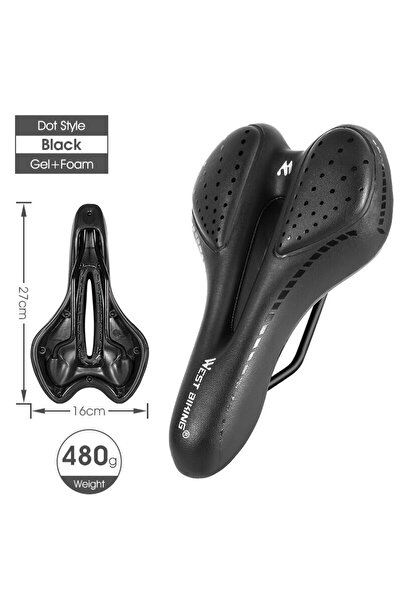 Choice مقعد دراجة من ويست بايكينج أسود من دوت ستايل، مصنوع من جلد البولي يوري...