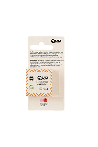 QUIZ COSMETICS Balsam de buze cu aromă de zmeură și vaselină 10 ml