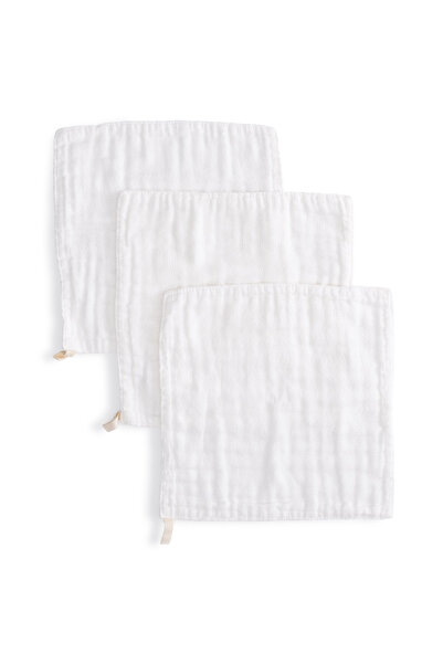 Anvi Baby Organic Face & Burp Cloth / Towel Pack of 3 - White Crow