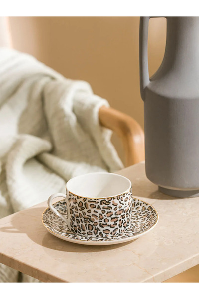 LC Waikiki Lcw Home Mixed Leopard Printed Single Porcelain Coffee Cup Set 216 ml