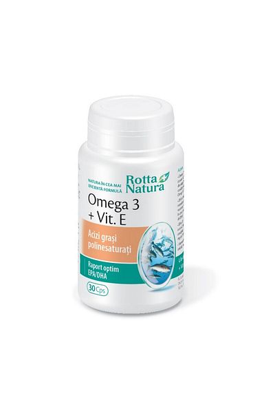 Rotta Natura Omega 3 + Vitamin E, Rotta Natura, 30 capsules
