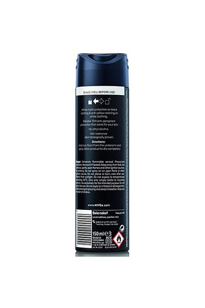NIVEA Deodorant spray puternic invizibil Black&White pentru bărbați, 150 ml