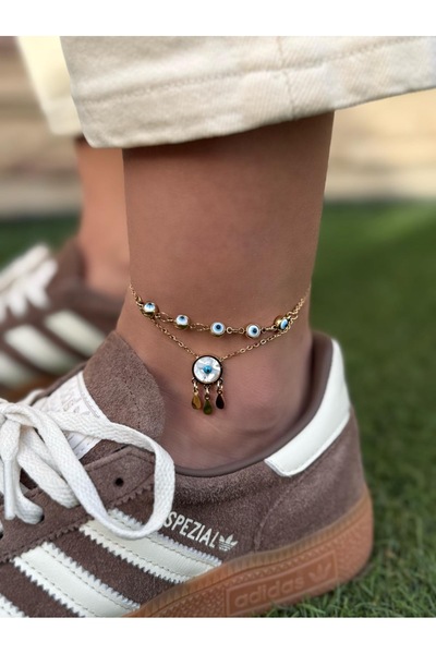 İNN JEWELLERY Steel Anklet Bracelet Anti-Tarnish Antiallergic Figured (2 Years Importer Warranty)