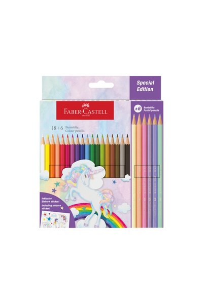 Faber Castell Faber-Castell Unicorn Hexagonal Colored Pencils 18 + 6 Colors /set