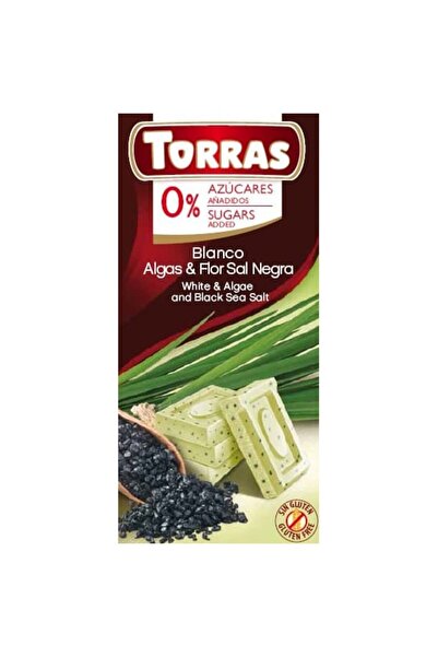 TORRAS Ciocolată albă cu alge marine și sare de mare, fără zahăr și fără glut...
