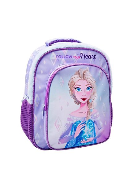 enerBio Lilac Kindergarten Backpack Frozen 2 Glitter with Faux Fur