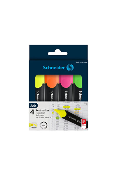 SCHNEIDER Комплект маркери за текст Job Textmarker 4 цвята