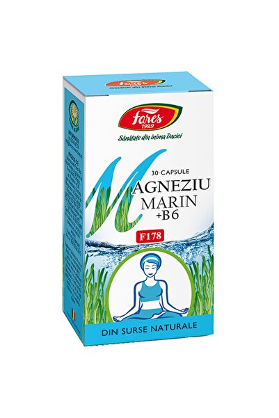 Fares Supliment alimentar cu magneziu marin + vitamina B6, 30 capsule