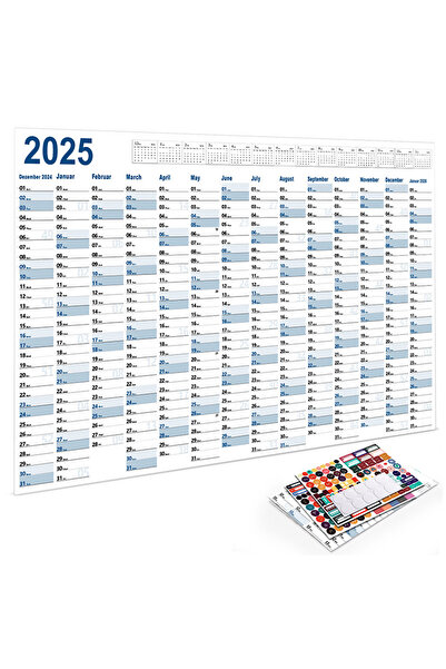 Choice Blue Calendar 2025 2024 Calendar Planner Sheet Large Wall Calendar Kawaii To Do List Planner Target