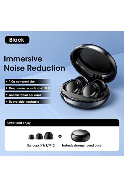 Choice سدادات أذن من السيليكون الأسود قابلة لإعادة الاستخدام ومضادة للضوضاء أ...