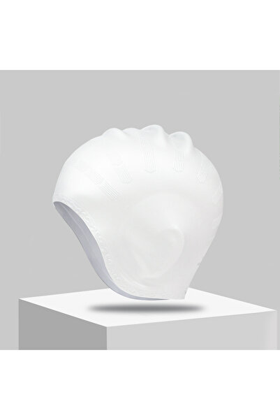 Choice قبعة السباحة المصنوعة من السيليكون باللون الأبيض من DIZETION - تحمي ال...