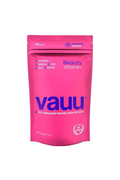Green Split Vitamine pentru câini Vauu Beauty, aromă de afine, 90 g