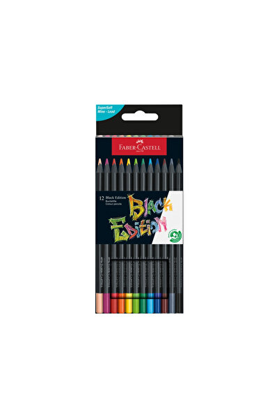 Faber Castell Faber-Castell triangular colored pencils black edition 12 color...