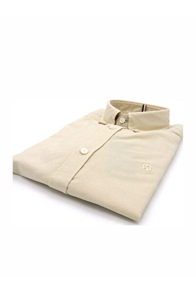 BOSS Erkek Normal Kalıp %100 Pamuklu Uzun Kollu Ekru Gömlek 50544917-131