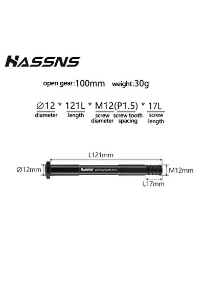 Choice 12-121-17L HASSNS MTB Thru Axle 15x100 15x110 12x142 12x100 12x148 Roa...