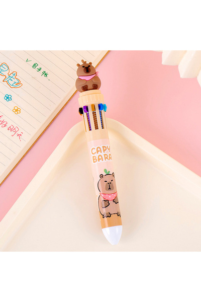 Choice A3 10 Colors Ballpoint Pen Capybara 0.5mm Colorful Ink Gel Pens Silicone Kawaii Pens School Office S
