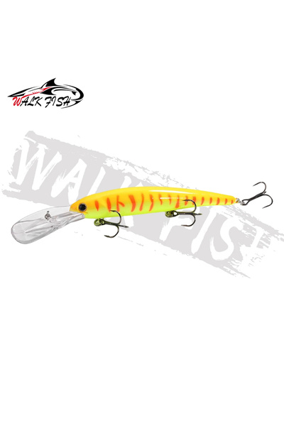 Choice E 5 WALK FISH طُعم صيد سمك الوولاي العميق، طُعم صيد سمك القاروص، طُعم متذبذب، 12 سم، 20 جم، طُعم كرانكبيت عائم، سمك القاروص الصغير